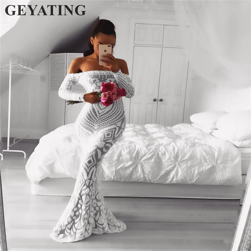 white maxi prom dress