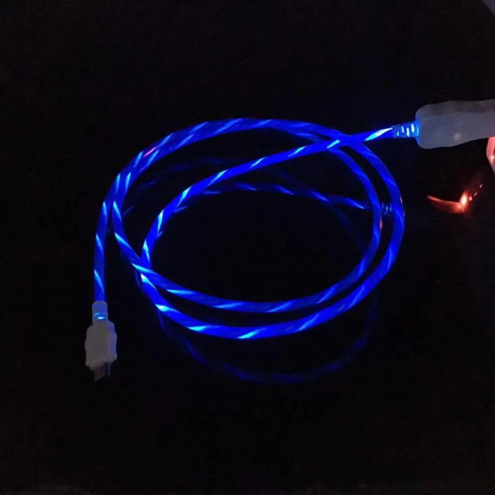 Светящийся зарядный кабель Micro USB Type C 1 м со светодиодной подсветкой для Samsung Galaxy A50
