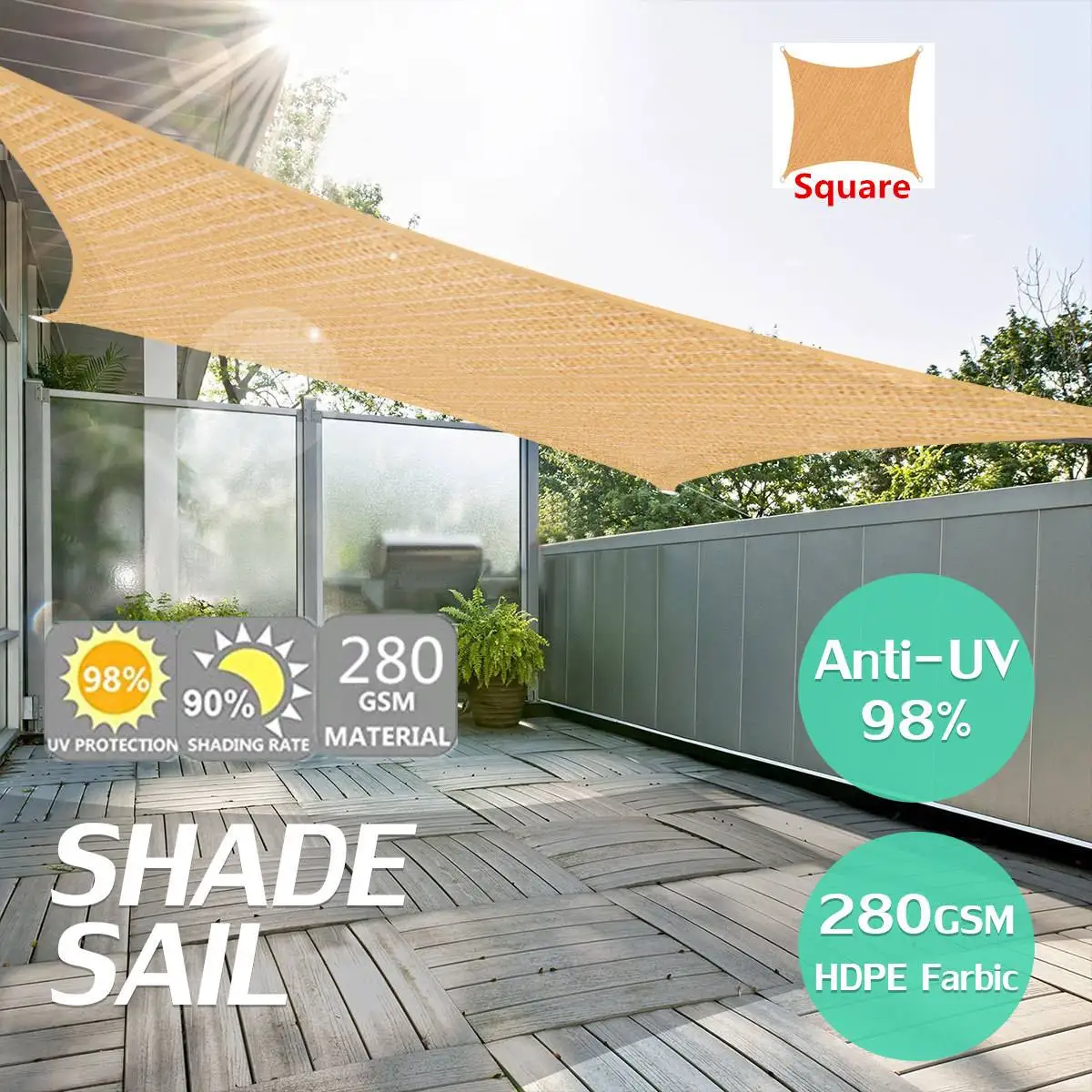 2x2 3x3 4x4m 3 Sizes Sun Shade Canopies Sails Outdoor Camping 2x2 3x3 4x4m 3 Sizes Sun Shade Canopies