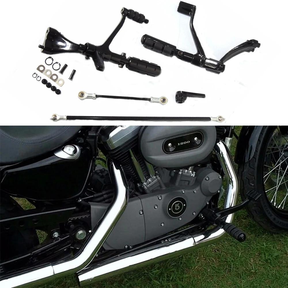 

For Sportster XL1200 XL883 Forward Controls Foot Pegs Levers Footrest Footpeg Linkages XL 883 1200 Iron Custom Superlow