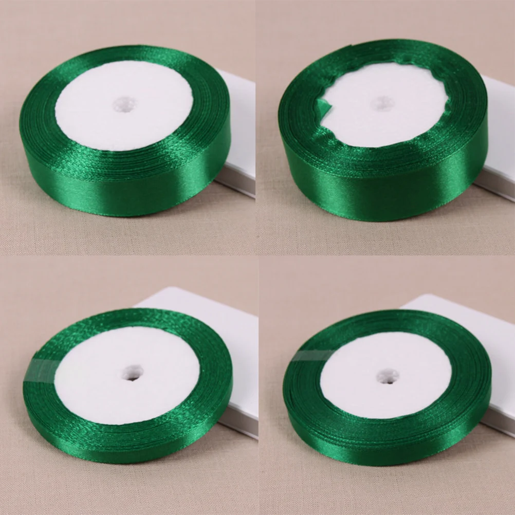 

NEW 25 Yards Silk Satin Ribbon In Green Wedding Party Home Decor Apparel Sewing Fabric Bow Material DIY Hair Accessory Wholesale