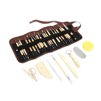

30pcs Clay Sculpting Tools Pottery Carving Tool Set Pottery and Ceramics Wooden Handle Modeling Clay Art Tools