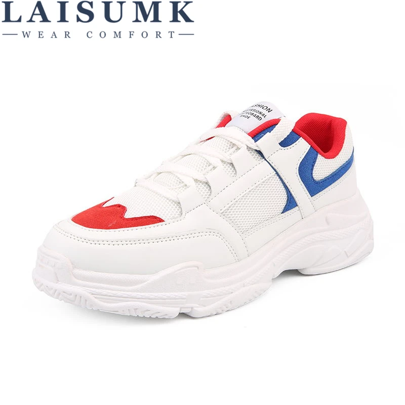 

LAISUMK New Fashion 2019 Breathable Lightweight Lace-Up Outdoor Couple Shoes Spring Autumn Adult Male Tennis Casual Man Sneakers