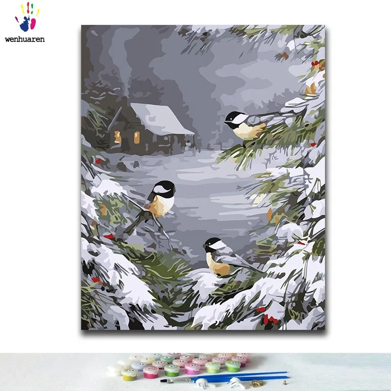 

DIY Coloring paint by numbers Swallow paintings by numbers with kits 40x50 framed