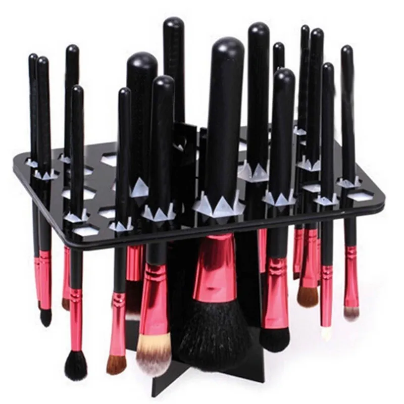 

26 Hole Makeup Brush Holder Drying Rack Organizer Shelf Acrylic Make Up Tree Brushes Organizer Brush Air Drying Stand Storage