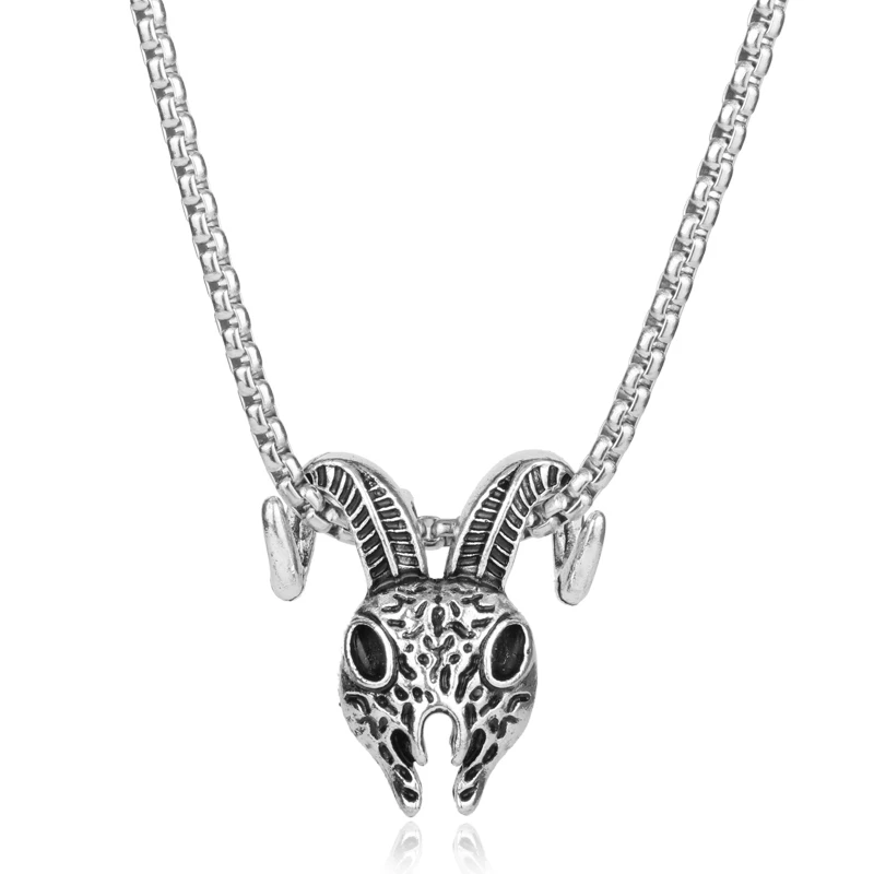 dongsheng Viking Theme Necklace African Tribes Sheep Head Skull Pendant Snake Chain Jewelry Accessories -30 | Украшения и