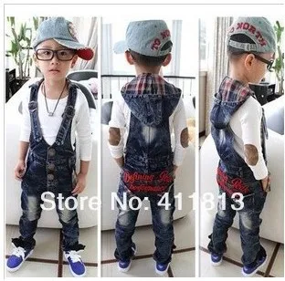 

Free Shipping 2016 New Hot The Korean boy cowboy letters embroidery Siamese pants