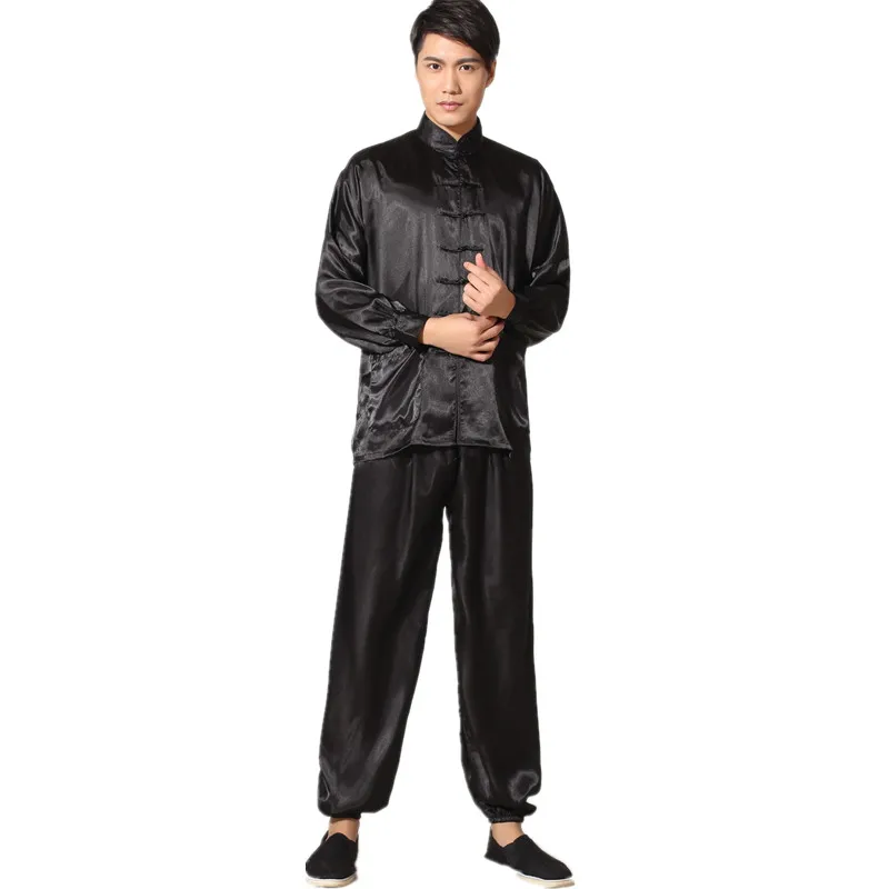New font b Chinese b font font b Traditional b font Men s Satin Rayon Kung