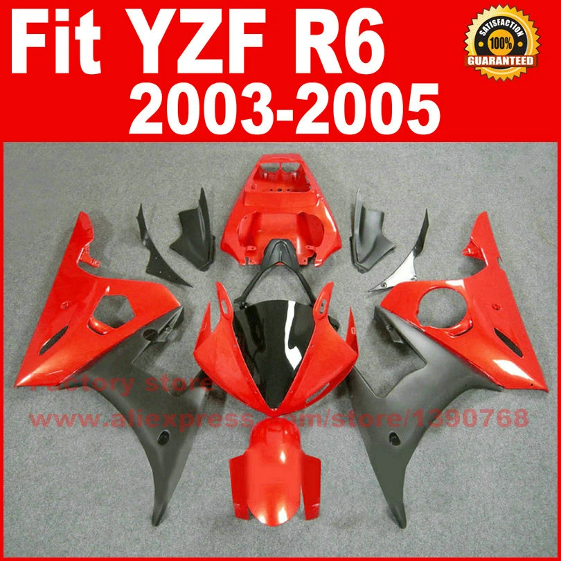Детали MOTOMARTS для комплектов обтекателей YAMAHA R6 2003 2004 2005 Красный Черный YZF 03 04 05