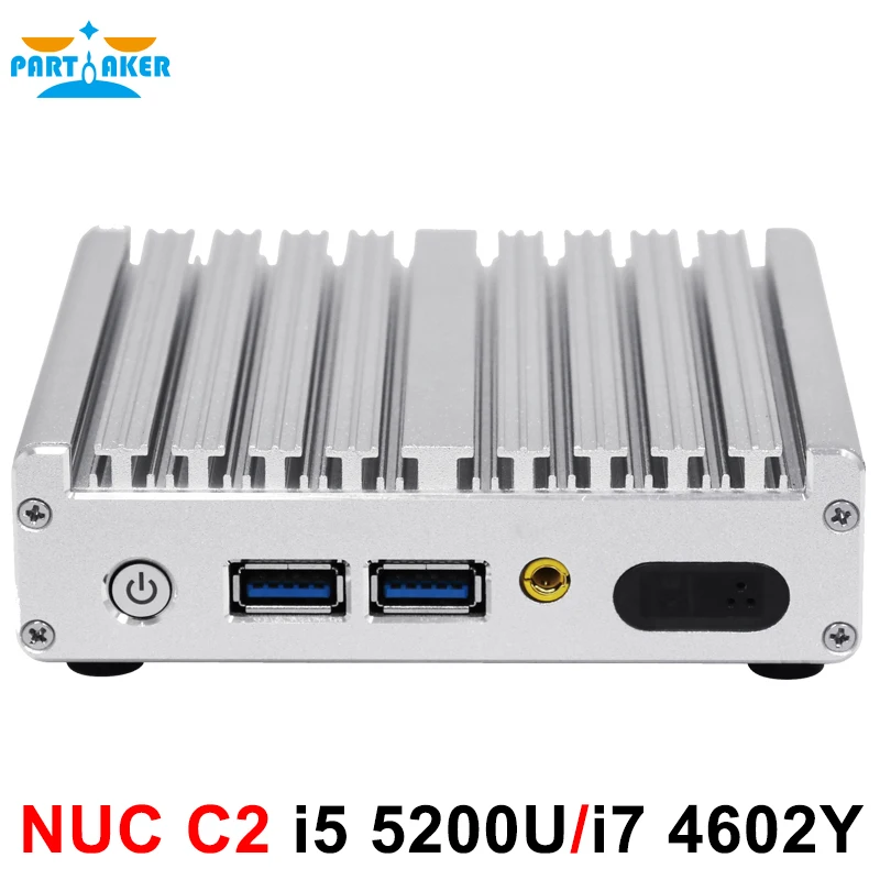 Lowest Price Fanless Partaker mini pc i5 5200U i7 4602Y DP,HDMI LAN three display pc free shipping Lowest Price Fanless Partaker mini pc i5 5200U i7 4602Y DP,HDMI LAN three display pc free shipping
