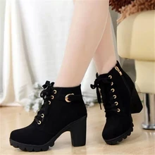 Femmes casual bottes 2016 nouvelle mode confortable à talons hauts bottes Martin bottes automne minimaliste