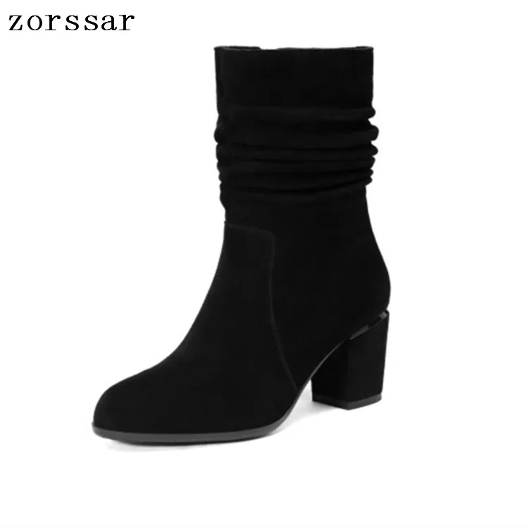 wildleder high kalb mode mid {zorssar} fr frauen stiefel heel echte wPkiTZXOu