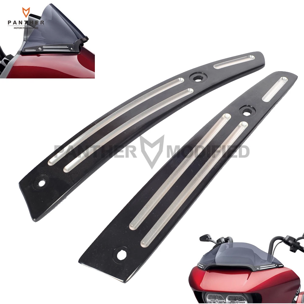 

Cut Black Motorcycle Split Windshield Side Trim Case for Harley Road Glide FLTRX Ultra FLTRU 2015 2016 2017
