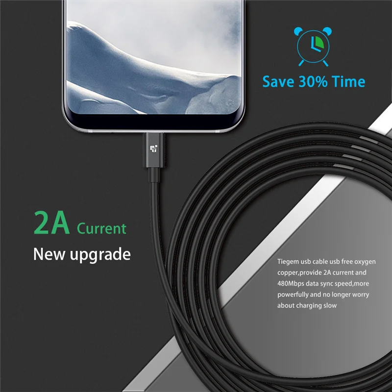 Tiegem Micro USB кабель 2A Быстрая зарядка для samsung Xiaomi планшет Android через usb шнур Microusb