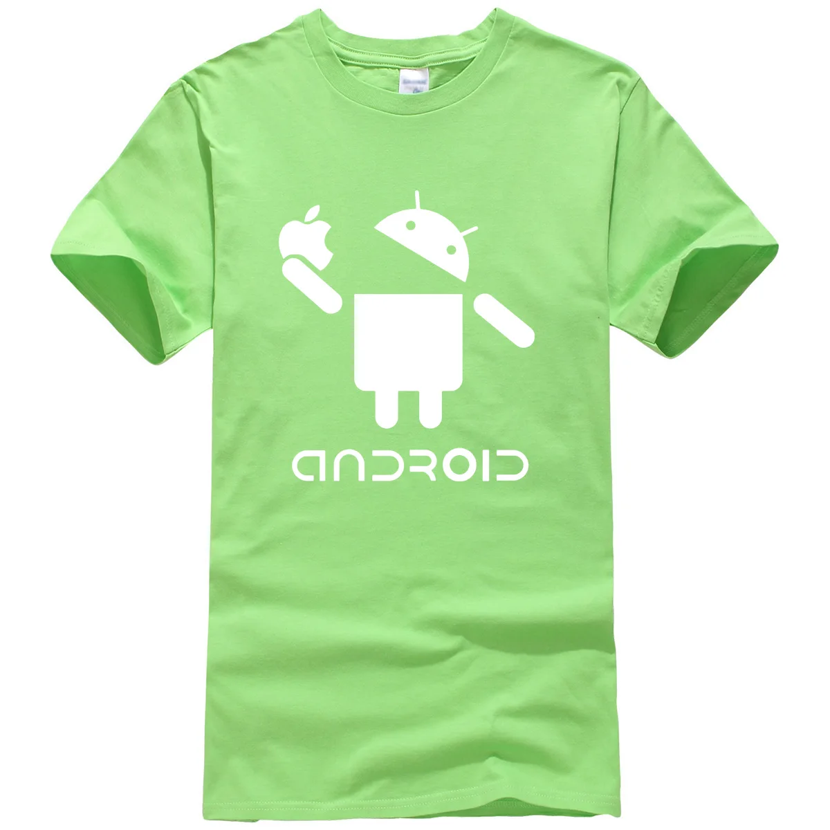 Для мужчин Android Творческий Novetly футболка Забавный дизайн с принтом букв короткий рукав футболки для девочек Летняя мода хип хоп Уличная - Цвет: light green
