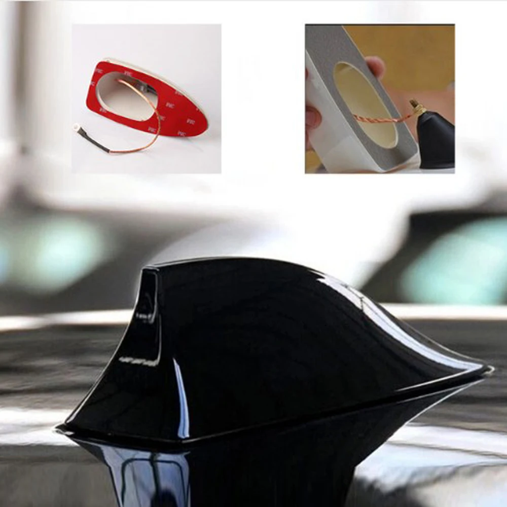 

Universal Car Shark Fin Antenna Aerials Auto Radio FM Signal Amplifier Roof Stickers Decoration for BMW Ford Peugeot
