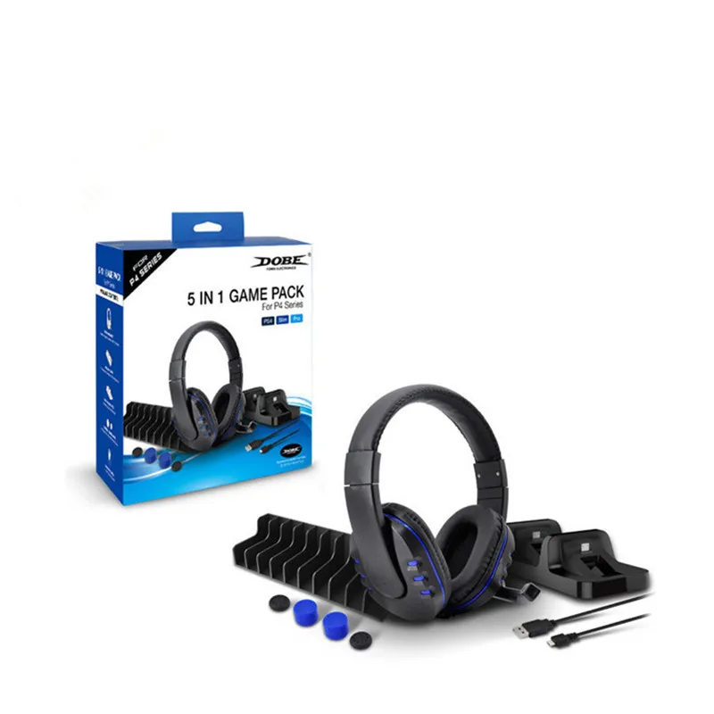 

PS4 Sim Game console headset set Gaming Headset Charging Cable Handle Charger Game Disc Storage Rack Handle Joystick Protection