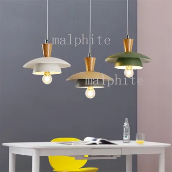 

Creative Macaron Iron Pendant Lamp Lighting Nordic Restaurant LED Pendant Lights Loft Simple Hanging lamp Bedroom Light Fixtures