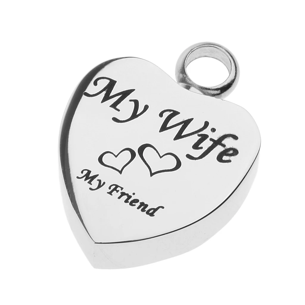 Stainless Steel Cremation My Friend Heart Urn Pendant Keepsake Memorial Charms Jewelry Fit Pendant