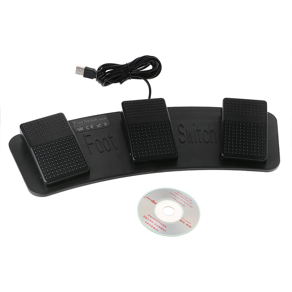 

FS3-P USB Triple Foot Switch Pedal Control Keyboard Mouse PC game Plastic