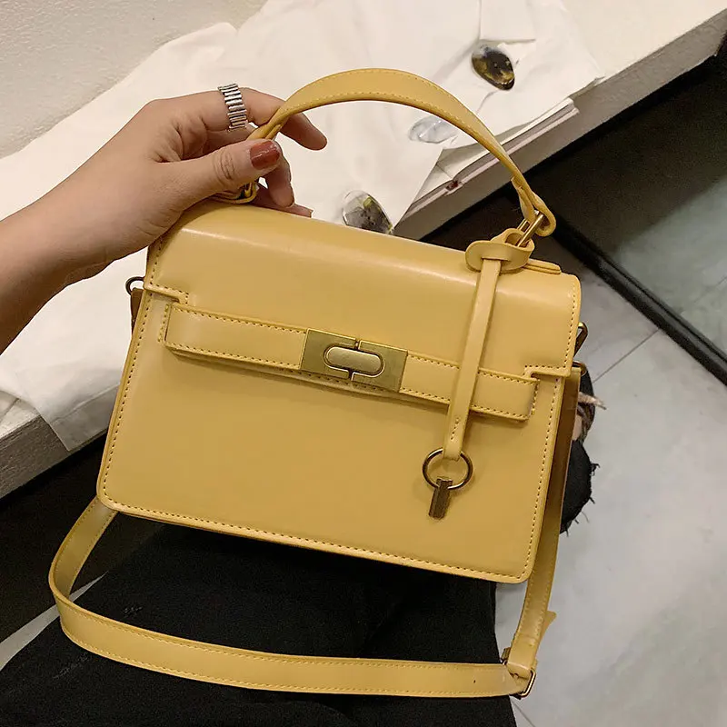 

2018 New Quality PU Leather Bag Simple Women's Designer Handbag 2019 New Crossbody Bag Casual Solid Color Small Messenger Bag