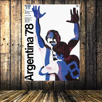 

"Argentina World Cup 1978" Four holes Flag Banner Football Poster Boy dormitory bedroom wall decoration