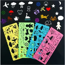 4 шт. пластиковый шаблон для рисования трафарет чертеж линейки игрушки для детей новые игрушки для рисования штампы для рисования для скрапбукинга