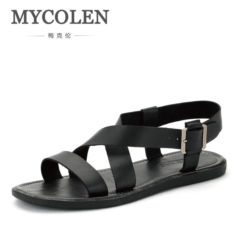 MYCOLEN Rome Style Cozy Men Sandals High Quality New Design Summer Casual Shoes Fashion Flat Man Sandals Black Sandals Men MYCOLEN Rome Style Cozy Men Sandals High Quality New Design Summer Casual Shoes Fashion Flat Man Sandals Black Sandals Men