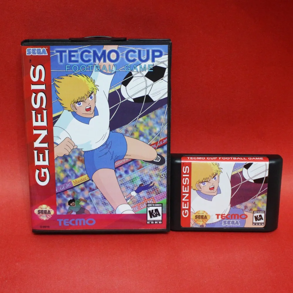 Captain Tsubasa (Tecmo Cup Football) 16 битная MD карта с розничной коробкой для Sega MegaDrive Видео