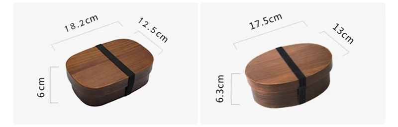 LIYIMENG Wooden Lunch Box for Japanese Style Sushi Bento for Kids School Picnic Office WorkersB3