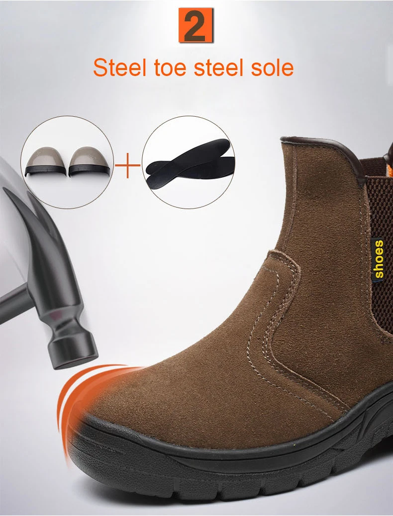 Кожаные рабочие ботинки защитная обувь мужские ботинки со стальным носком и подошвой erkek bot Рабочая обувь