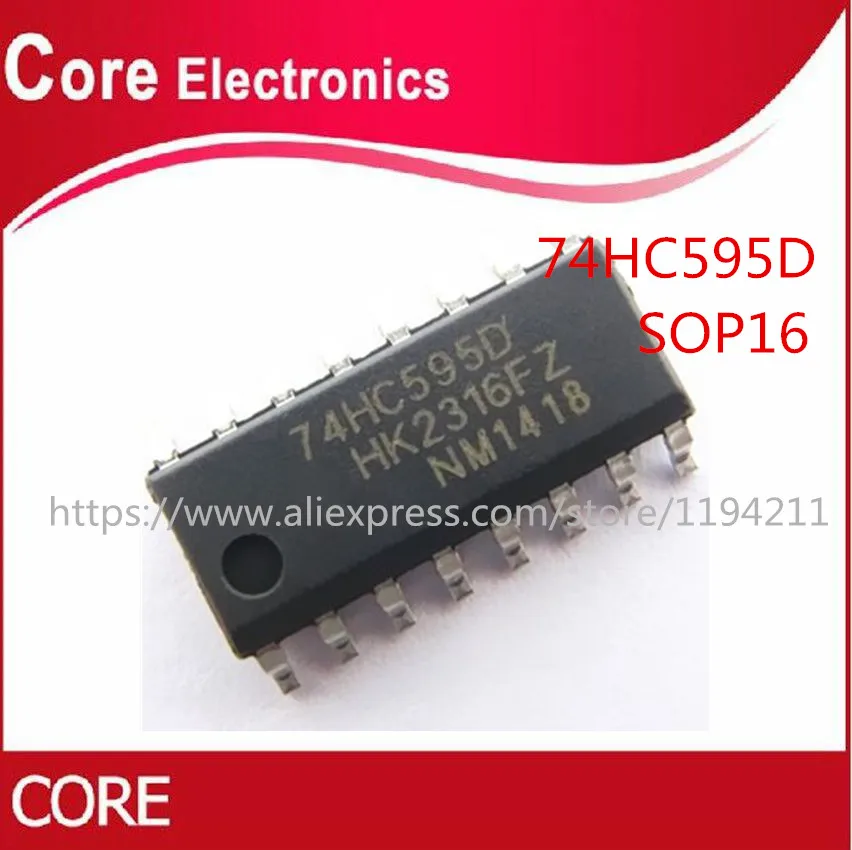 500 шт. 74HC595D SN74HC595D 74HC595 SOP 16|Интегральные схемы| |