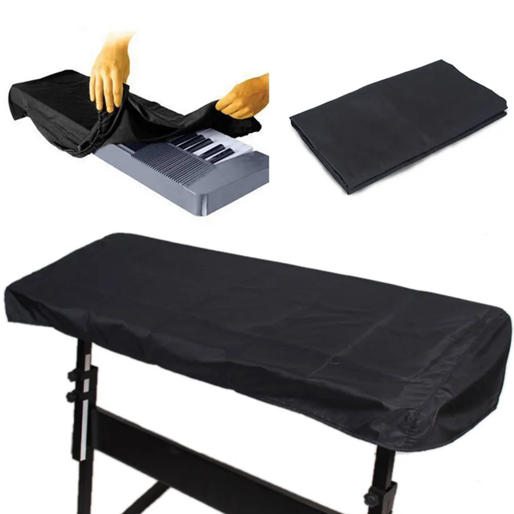 Black Piano Keyboard Dust Cleaning Cloth For 61-Key Electronic Piano Cover