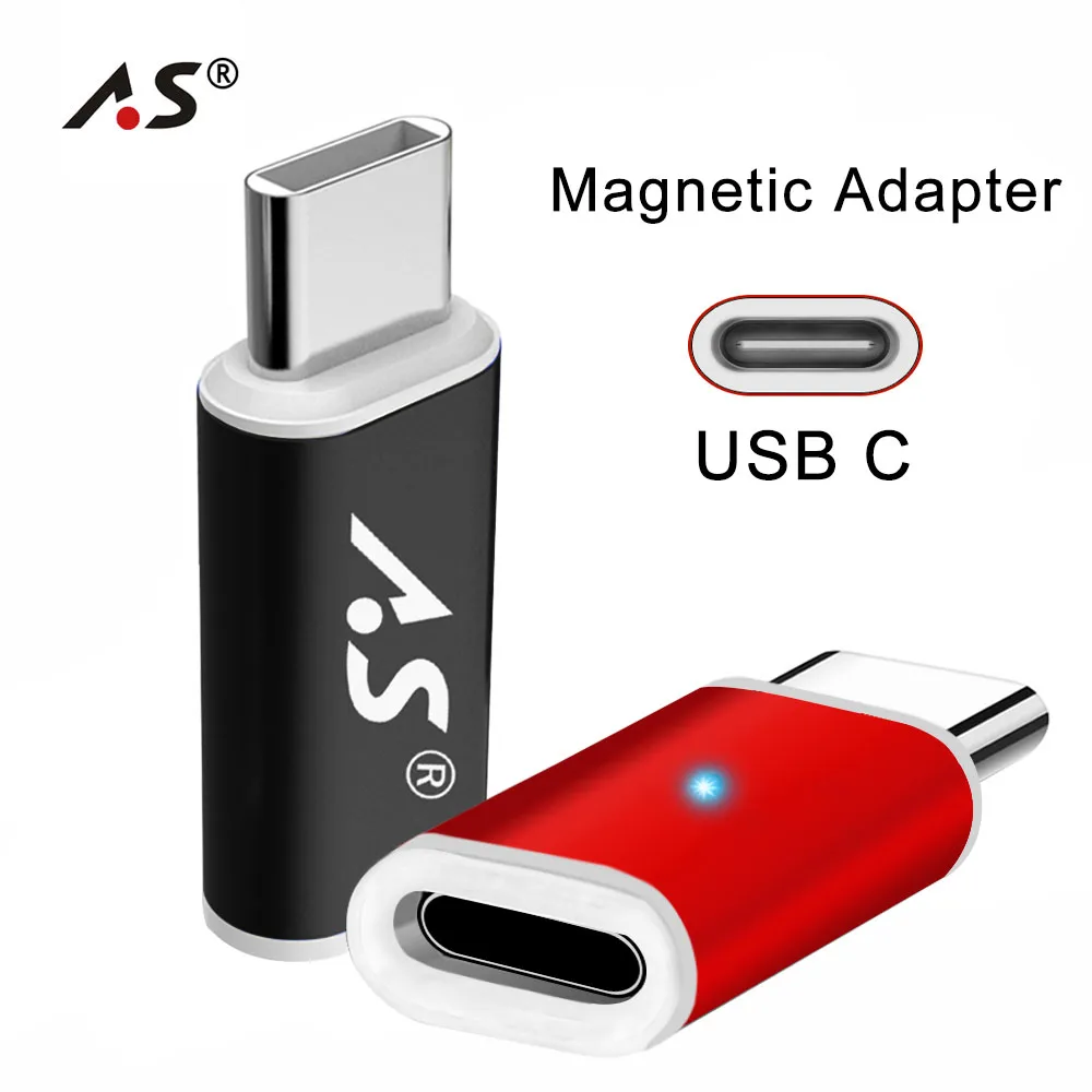 Магнитный usb type-C адаптер для мобильных телефонов A.S для устройств Android USB C зарядное устройство для передачи данных type-C адаптер для samsung/Xiaomi/huawei