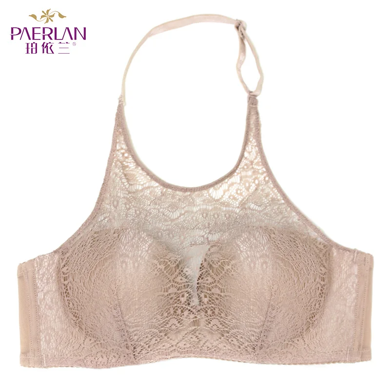 

PAERLAN hanging neck no steel ring Halter invisible gathering non-slip beauty back sexy underwear chest backless bra