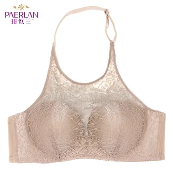 

PAERLAN hanging neck no steel ring Halter invisible gathering non-slip beauty back sexy underwear chest backless bra