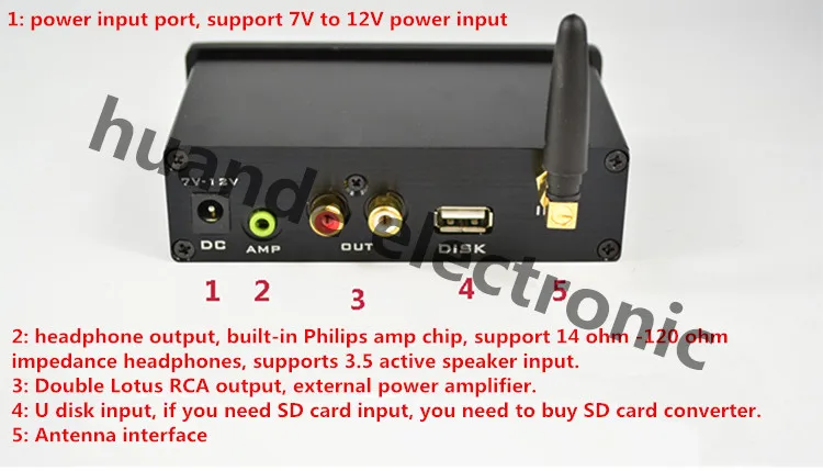 ATS2825 Bluetooth 4,1 U диск SD карта воспроизведения IIS ESS9023 декодирование 24 бит 96 кГц TDA1308 CMOS amp