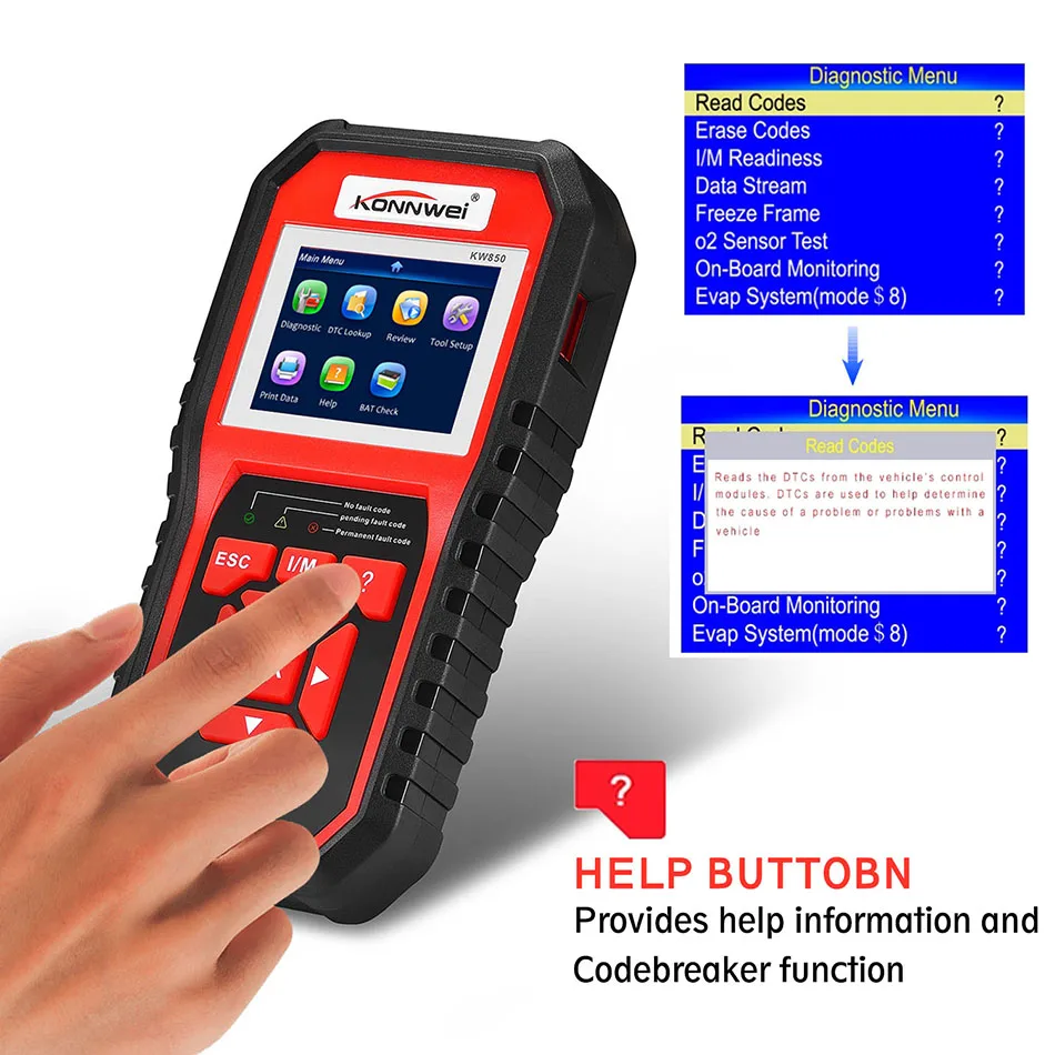 KONNWEI KW850 автоматический диагностический сканер универсальный Obd2 автомобильный диагностический инструмент автомобильный код считыватель программный сканер