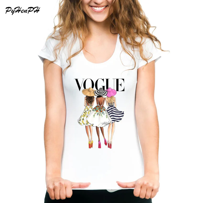 Download VOGUE T Shirt Women Summer Back view Style Design Funny ...