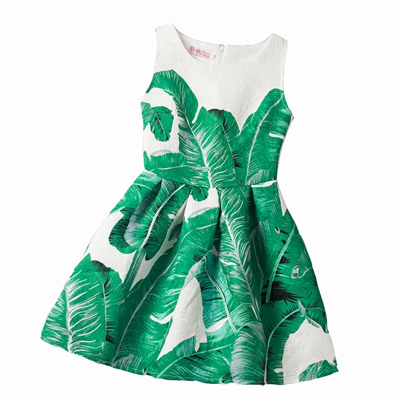 Лето г. Обувь для девочек Цветок Платья для женщин для От 7 до 13 лет Детские Красочные принты платье без рукавов Falda de la Muchacha Menina Vestido