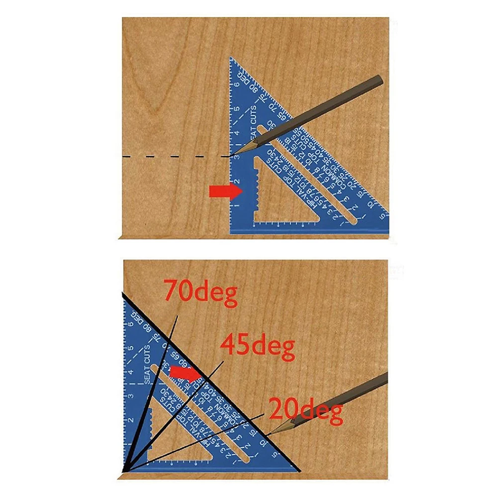 7 дюймов 12 дюймов метрический алюминиевый черный оксид треугольник измерительная линейка 90 градусов 45 градусов Столярный треугольник линейка l-квадрат