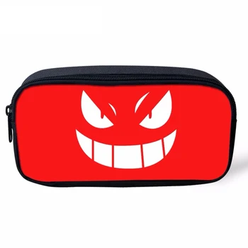 

Noisydesigns Fashion Anime Gengar Print Women Cosmetic Cases Black Monster Eyes Student Pencil Case Kid Pencil Bag Pouch Zipper