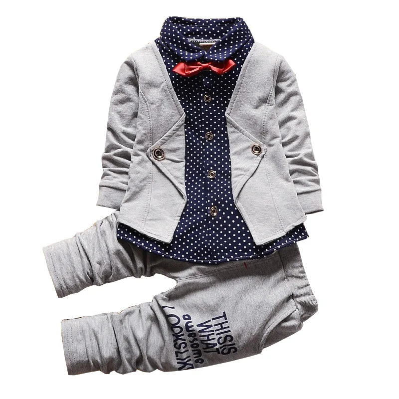 

BibiCola Baby Boys Clothing Set Children Boys Gentleman Style 2 pcs Coat+pants Clothes suit kids Boys Tracksuit Clothing Outfits