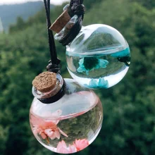 Автомобильный флакон для духов, освежитель воздуха с цветком для эфирных масел, автомобильный орнамент, подвеска для духов, пустая подвесная бутылка для автомобиля