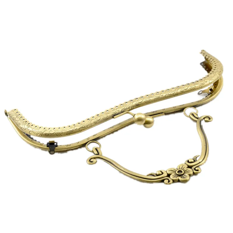 

5Pcs Bronze Tone Metal Purse Bag Hand bag Arch Frame Kiss Clasp Lock Pattern Handle Findings 21cmx15cm(8 2/8"x5 7/8")
