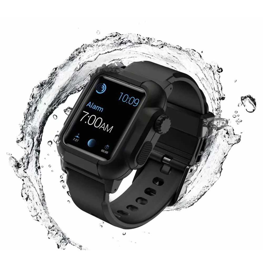 Najtaniej Futerał ochronny + pasek do zegarka Apple Watch 44mm 40mm Iwatch 5 4 3 bransoletka pasek na nadgarstek zegar od zegarków + wodoodporny pokrowiec