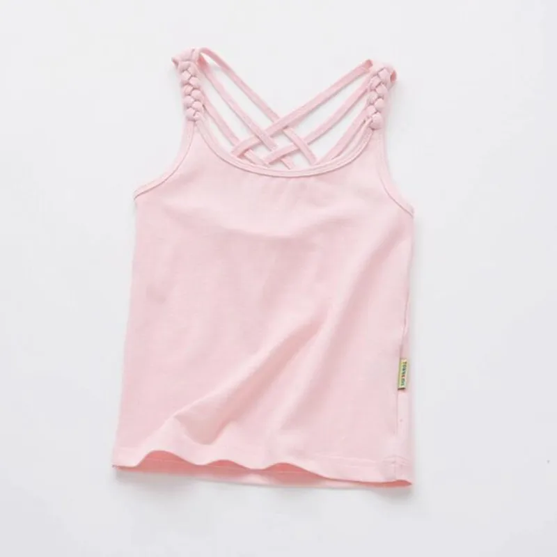 

Summer Girls T-shirt fashion Candy Color Breathable Sling Children's Clothing T-Shirt for Girls T-Shirt Girls Undershirt 2-12Y