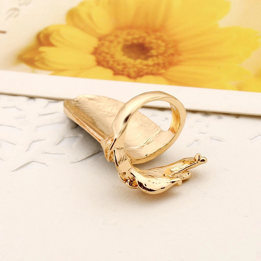 SHEEGIOR корейские золотые длинные кольца для мужчин и женщин аксессуары любовь красный белый черный Гвоздь Стразы Кольца в форме листа ювелирные изделия подарок