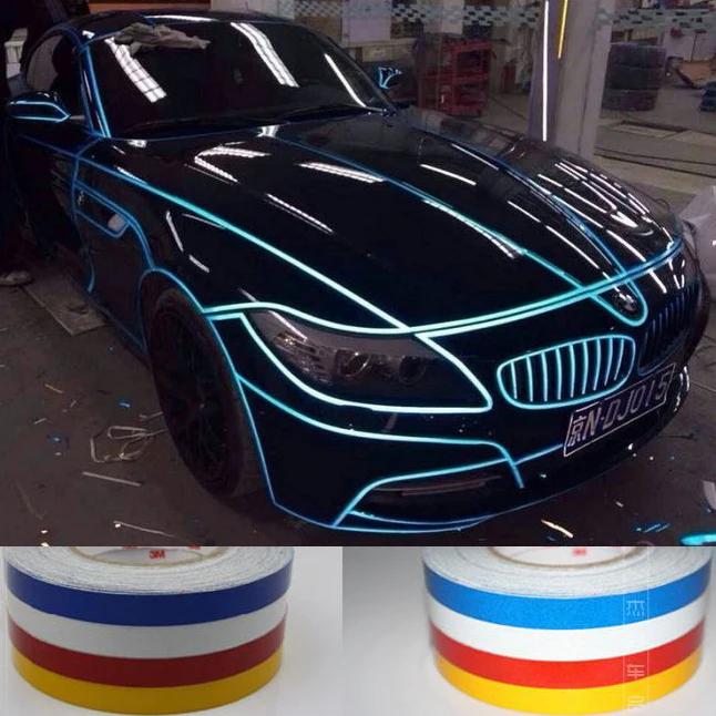 

1.0CM x 1Meter DIY Reflective Sticker Automobile luminous strip car & motorcycle Decoration Decals Vinyl Sticker Free shipping