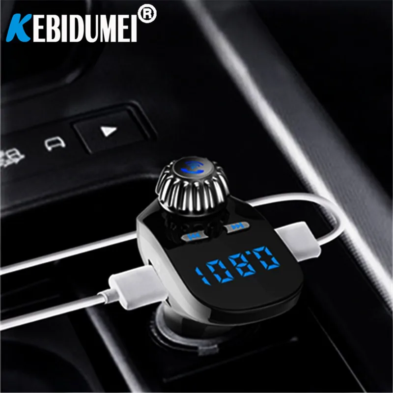 

Car 3.1A Dual USB Bluetooth Mp3 Player Handsfree FM Transmitter Wireless Audio Receiver Digital Voltage meter TF Card U-disk AUX